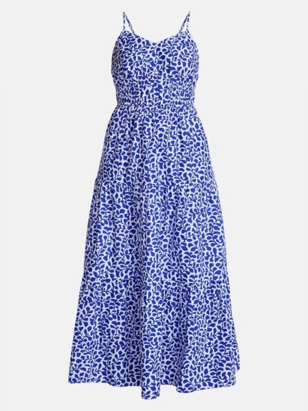 Excellent Condition, SZ M (8-10) 100 % COTTON, Maxi Dress, Blue Pattern